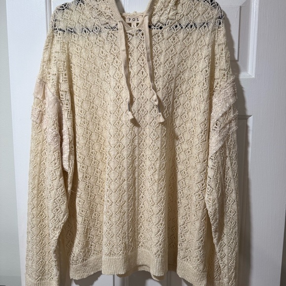 New POL Cream Lace Knit Pullover - Picture 1 of 2